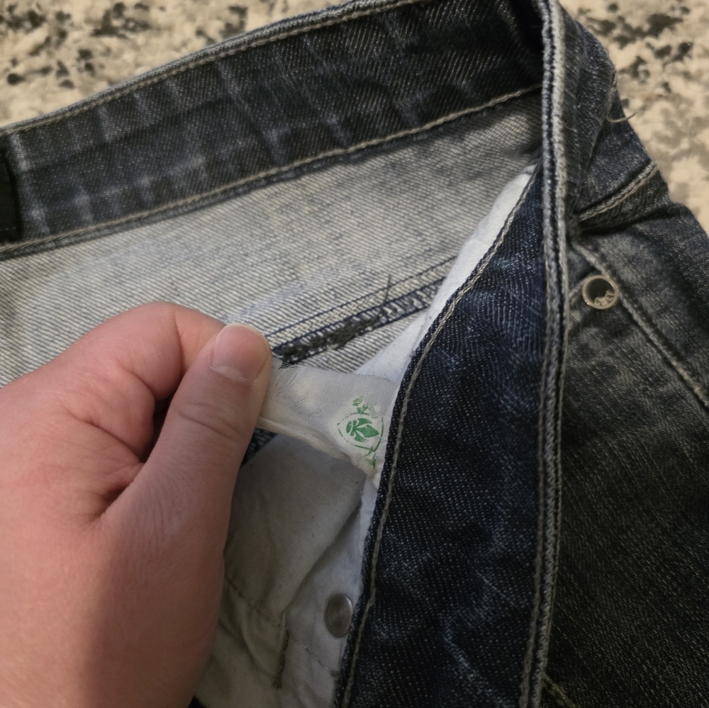 Vintage Y2k Camelot Baggy Crotch Skinny Jeans Mens Size 28 Dark Fade Wash - Picture 5 of 12